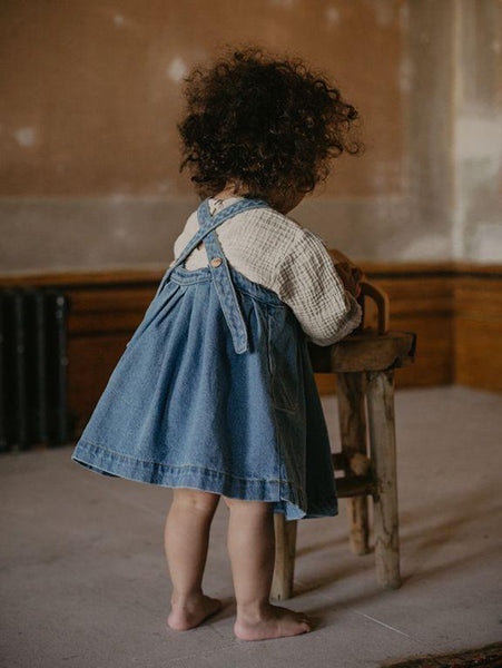 The Simple Folk Oversized Denim Pinafore | Light Denim | Barn