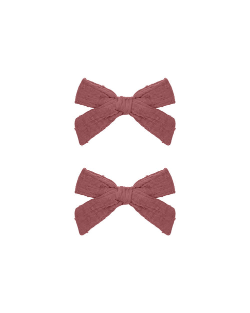 Rylee + Cru Bow W.Clip, Set Of 2 | Raspberry-Barn Chic Boutique