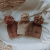 Buck & Baa Pom Pom Knit Beanie - Chocolate-Barn Chic Boutique