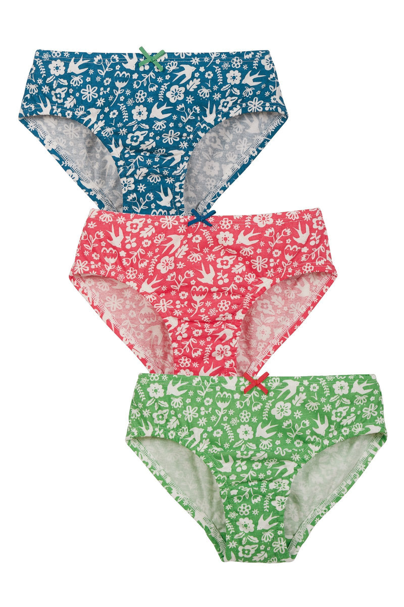 Frugi Polly Printed Briefs 3 Pack | Mini Bloom Multi-Barn Chic Boutique