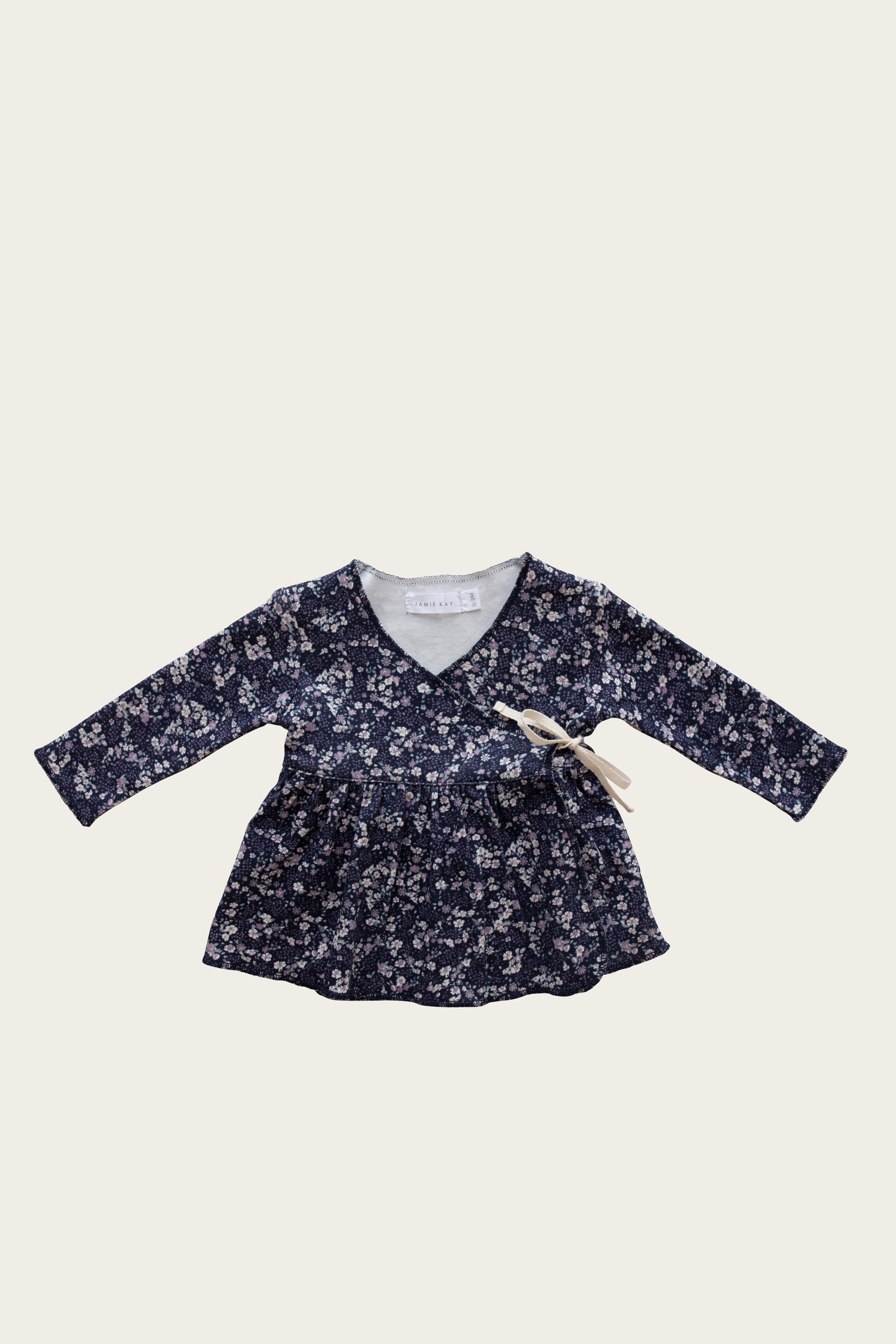 Top Organic Cotton | Floral Wrap Boutique Barn Jamie Blueberry Kay Chic |