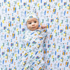 Macaron + Me Bamboo Swaddle Blanket - Construction Diggers-Barn Chic Boutique