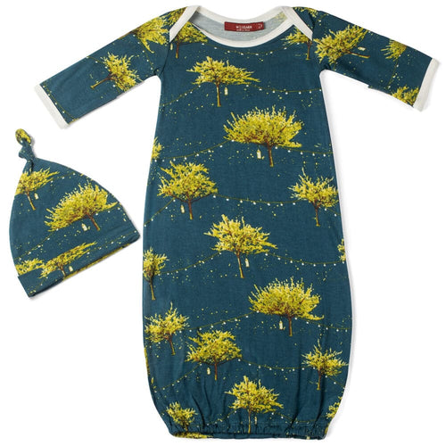 MilkBarn Kids Bamboo Newborn Gown & Hat Set | Firefly-Barn Chic Boutique