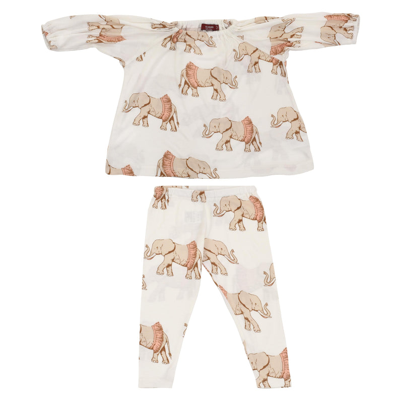Milkbarn Kids Long Sleeve Dress and Legging Set | Tutu Elephant-Barn Chic Boutique