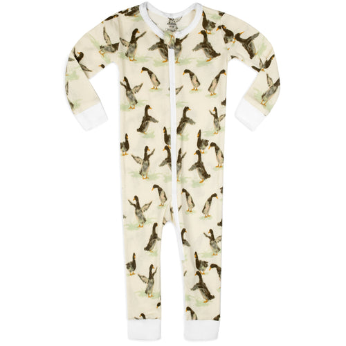 Milkbarn Kids Organic Cotton Zipper Pajama | Duck-Barn Chic Boutique