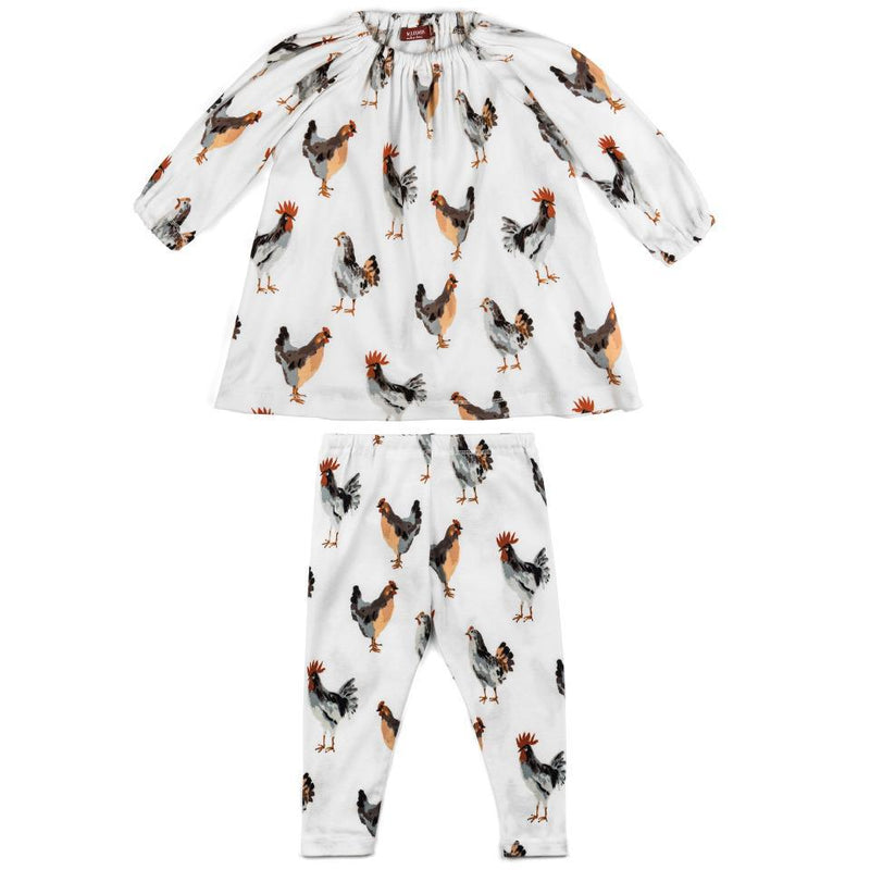Milkbarn Kids Organic Long Sleeve Dress and Legging Set | Chicken-Barn Chic Boutique