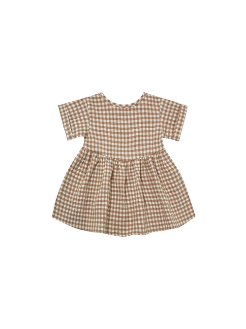 Quincy Mae Brielle Dress | Cocoa Gingham-Barn Chic Boutique