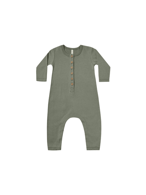 Quincy Mae Longsleeve Jumpsuit - Basil-Barn Chic Boutique