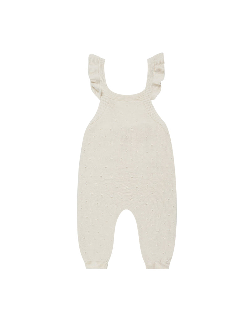 Quincy Mae Pointelle Knit Overalls | Ivory-Barn Chic Boutique