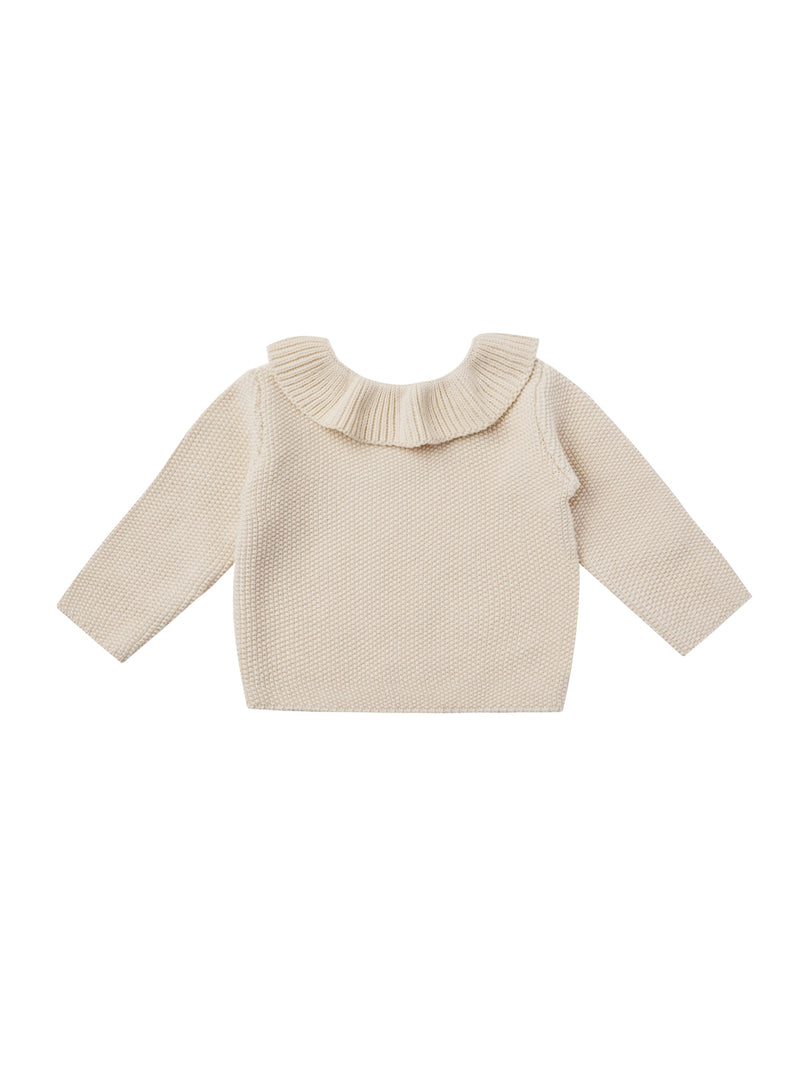 Quincy Mae Ruffle Collar Knit Sweater | Natural-Barn Chic Boutique