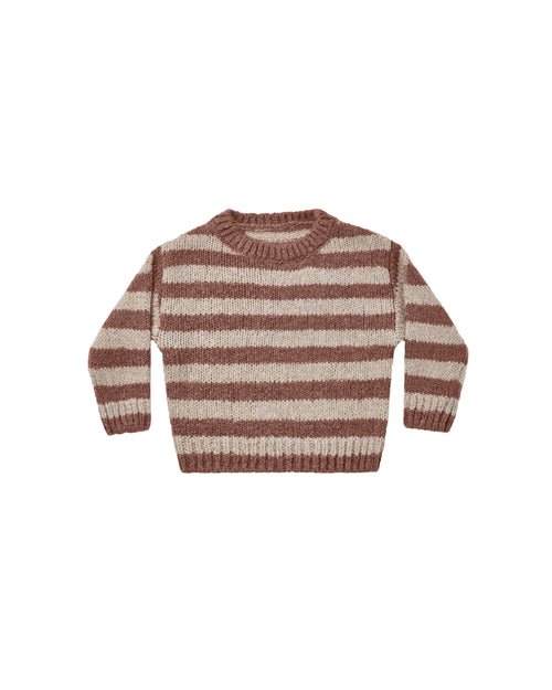 Rylee + Cru Aspen Sweater | Mocha Stripe-Barn Chic Boutique