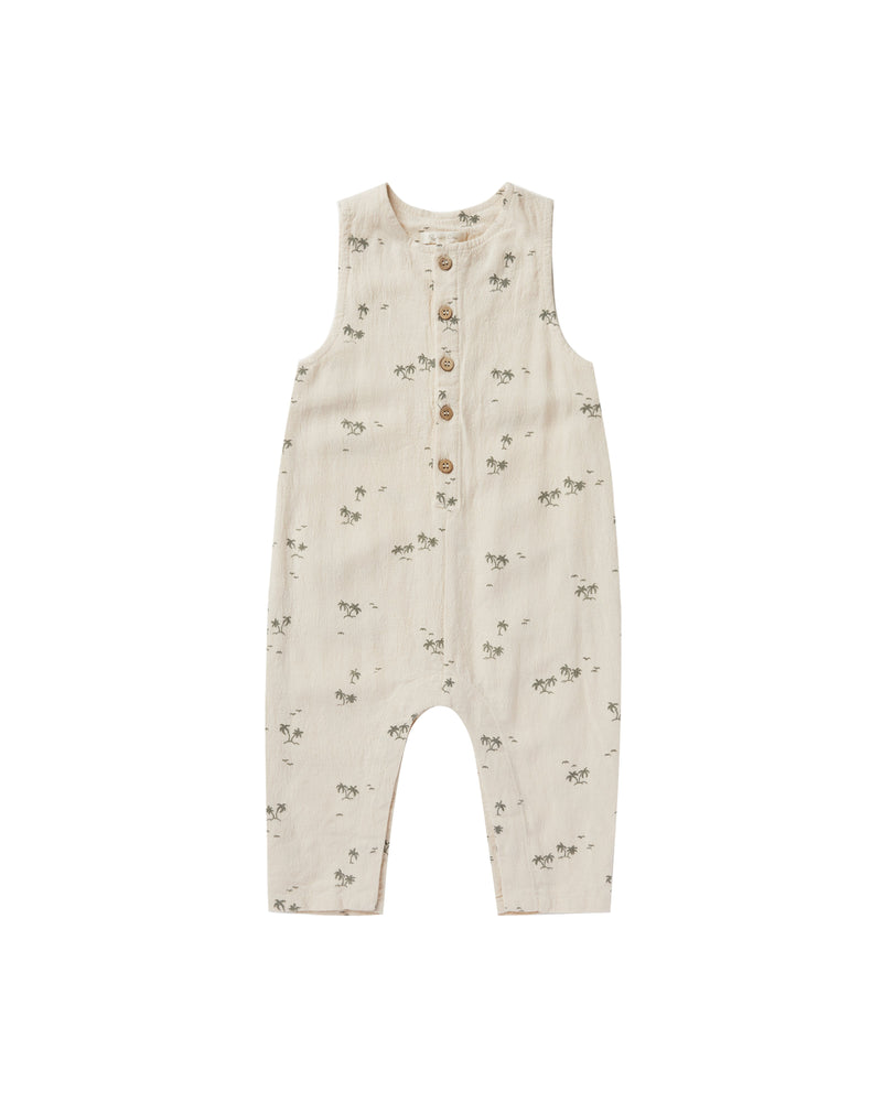 Rylee + Cru Button Jumpsuit - Natural | Palms-Barn Chic Boutique