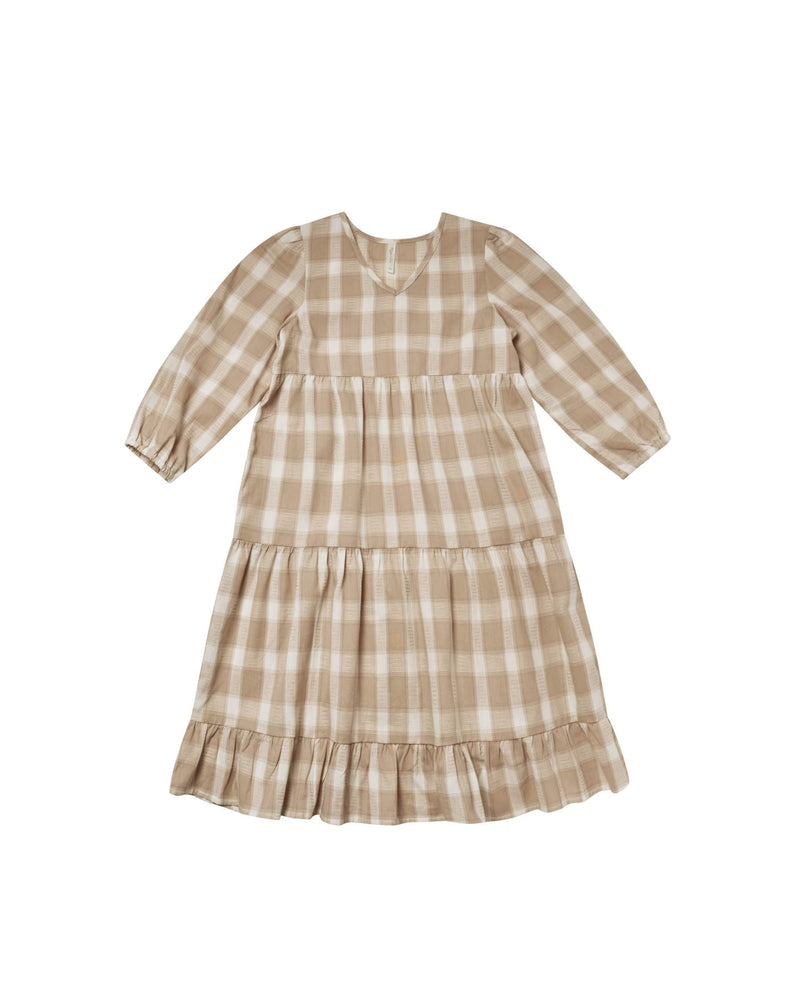Rylee + Cru Gillian Dress | Putty Plaid-Barn Chic Boutique