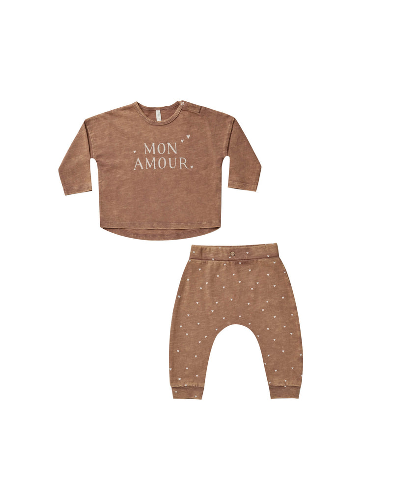 Rylee + Cru Long Sleeve Tee + Pant Set | Mon Amour-Barn Chic Boutique