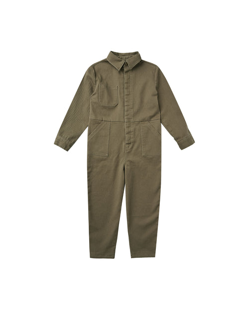 Rylee + Cru Olive Coverall Jumpsuit-Barn Chic Boutique