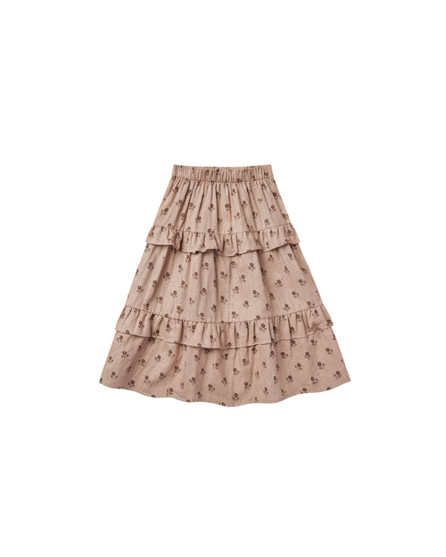 Rylee + Cru Ruffle Midi Skirt | English Rose-Barn Chic Boutique