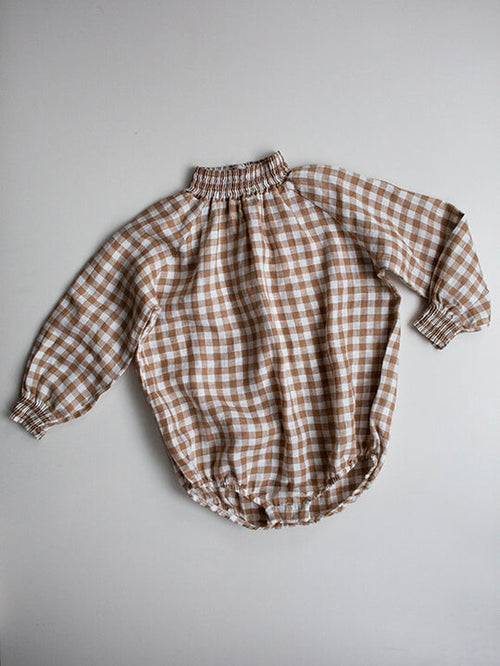 The Simple Folk The Gingham Bodysuit | Bronze Gingham-Barn Chic Boutique