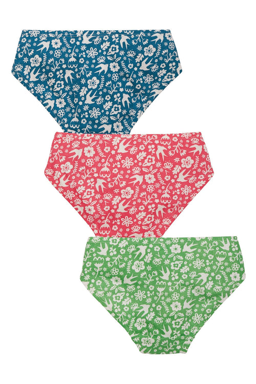 Frugi Polly Printed Briefs 3 Pack | Mini Bloom Multi-Barn Chic Boutique