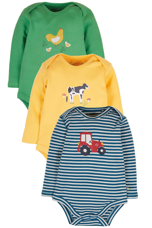 Frugi Super Special 3 Pack Body | Blue Stripe Farm-Barn Chic Boutique