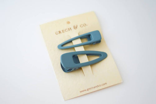 Grech & Co Matte Hair Clips (Set of 2) | Light Blue-Barn Chic Boutique