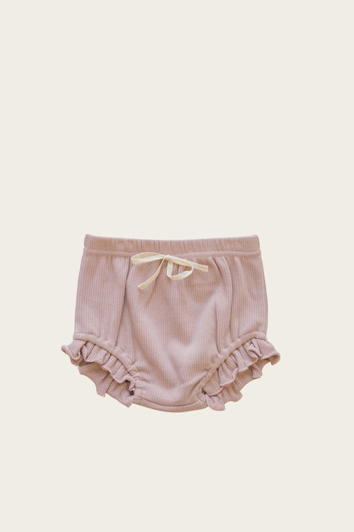 Jamie Kay Organic Cotton Fine Rib Frill Bloomer | Rose Ash-Barn Chic Boutique