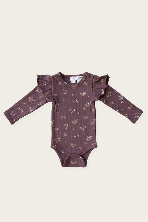 Jamie Kay Organic Cotton Fine Rib Frill Bodysuit | Petite Fleur-Barn Chic Boutique