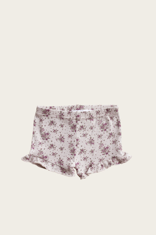 Jamie Kay Organic Cotton Fine Rib Frill Short | Lilian Floral-Barn Chic Boutique