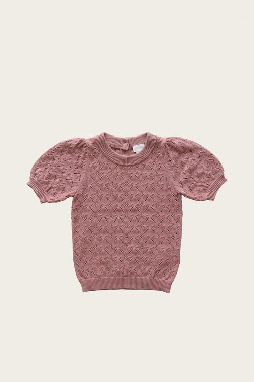 Jamie Kay Short Sleeve Fleur Knit | Roselle-Barn Chic Boutique