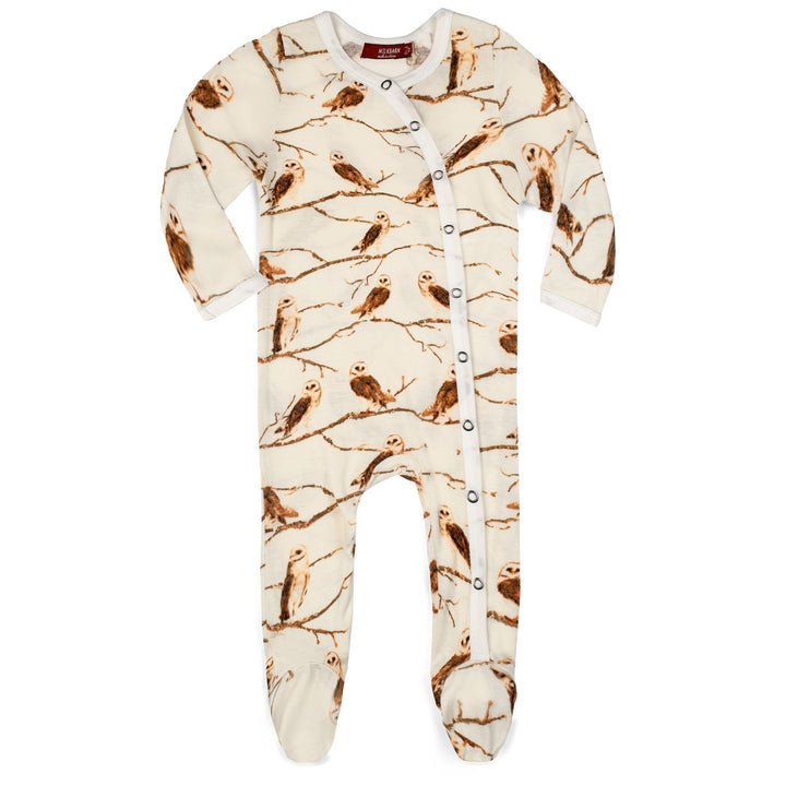 Milkbarn Kids Bamboo SNAP Footed Romper | Owl-Barn Chic Boutique