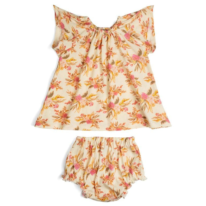 Milkbarn Kids Organic Cotton Dress and Bloomer Set | Vintage Floral-Barn Chic Boutique