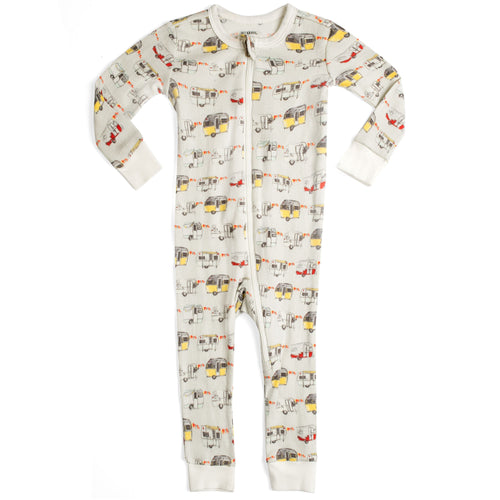 Milkbarn Kids Organic Cotton Zipper Pajama | Vintage Trailers-Barn Chic Boutique